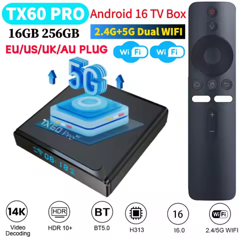 Android 16 Video Set Top TV Box Allwinner H313 Quad Core 14K 2.4G/5G Dual WiFi TV Box Digital Voice 