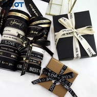 Wholesale Black Ribbon Printed Ribbon Ribbon Polyester Ribbon Cotton Ribbon Valentine's Day Gift Wra