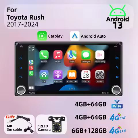 2Din Car Radio for Toyota Rush 2017-2024 Carplay Android Auto Android Car Multimedia 7" Screen Stere