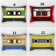 Retro Classic Vintage Gold Mix Cassette Tape Rectangular Pillowcase Sofa Car Bed Pillow Case Cushion Cover Polyester Single-sided Printing Home Decoration（Without Pillow Inner）30x50CM