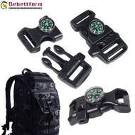 BEBETTFORM 5pcs Compass Buckle, Black 14mm Side Release Buckle,  550 Paracord Bracelet Outdoor Tool
