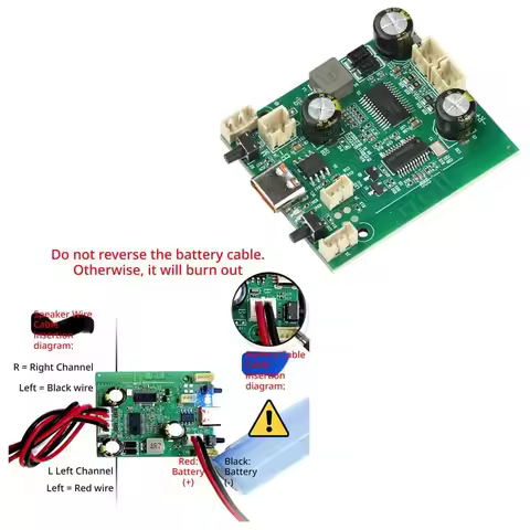 BT5.1 Amplifier Board TWS Stereo 2x10W Dual Channel DC5V 3.7V Battery Powered AUX Sound Card Input w
