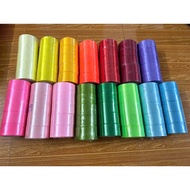 1 pack of plain silk ribbons 1cm, 2cm, 4cm, 10 rolls each roll is 22 yards more than 20 meters long