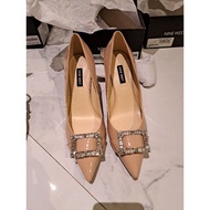 Nine west patent nude pink beige pointing heels shoes not zara sepatu wanita hak tinggi ala manolo r