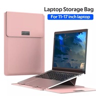 4 in 1 Universal Leather Laptop Cover Case Bag Sleeve With Stand For Macbook Air Pro HP Lenovo Dell Acer Asus Notebook