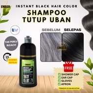 EMBER Instant Black Hair Shampoo 400ml (LULUS KKM, SAH SOLAT) Hair Dye Rambut Hitam, syampu tutup ub