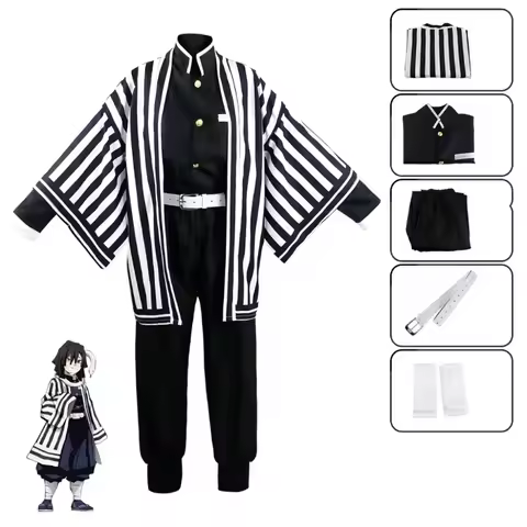 New Iguro Obanai Adult Cosplay Costume Set Anime Tanjirou Halloween Clothes Wig Included