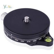 Camera Pan Base With  Style Plate, 0.95Cm  Aluminum Panoramic Ball Tripod Head With Bubble Level, Lo