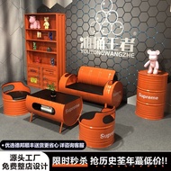 Bar Table Chair Combination Oil Barrel Sofa ktv Iron Coffee Table Clothing Store Creative Industrial