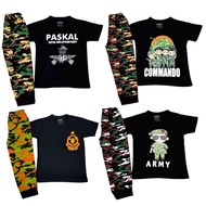 READY STOCK (2Y-9Y) MILITARY Cotton Kids Pajamas - Pyjamas Sleepwear Boys Baju Tidur Askar Budak Kan