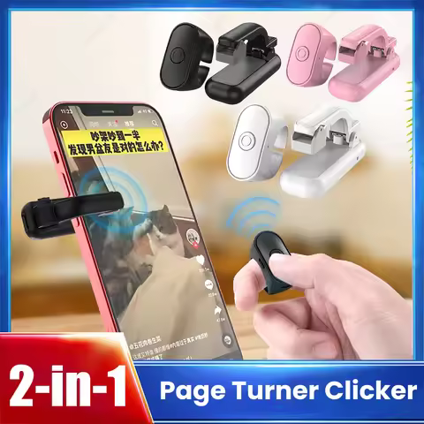 2-in-1 Page Turner Clicker Lightweight Page Turner Remote Record Triggers Remote for Kindle Paperwhi