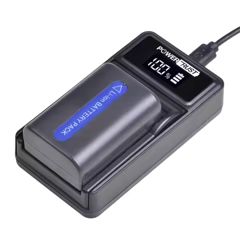 PowerTrust NP-FM50 NPFM50 Battery + LED USB Charger for Sony Sony DCR-PC101 A100 Series DSLR-A100 MV