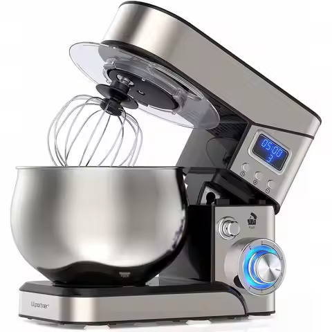 Stand Mixer, Stainless Steel 5.3-QT LCD Display Food Mixer, 6+ Speed Kitchen Electric Mixer - Mixer 