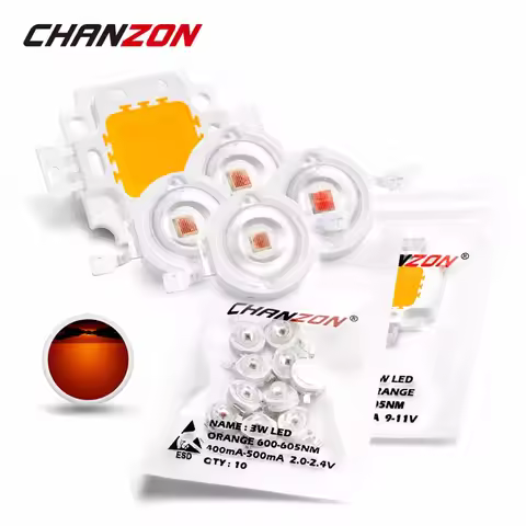 Chanzon High Power LED Chip Orange Amber 1W 3W 10W COB LED Bulb Light Lamp 595nm - 600nm / 600nm - 6