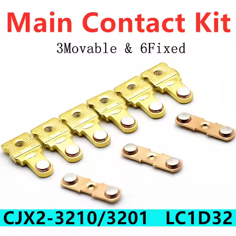 Main Contact Kit for Magnetic Contactor CJX2-3210 CJX2-3201 Stationary and Moving Contacts Contactor