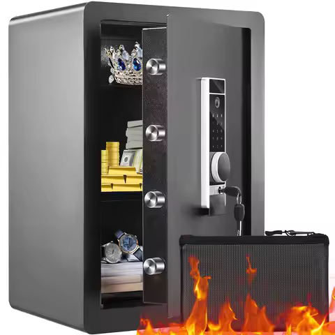 VEVOR Electric Safe 2.2/1.8 Cubic Feet Fingerprint & Digital Security Cabinet Safe W/ Fire-proof Bag