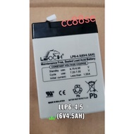 6VDC 4.5AH DC6V 4.5AH LP6V4.5 (6V4.5AH) RECHARGEABLE BATTERY LEOCH (MADE IN MALAYSIA)
