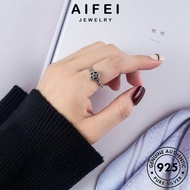 AIFEI JEWELRY Sterling For Original Accessories Women Perak 純銀戒指 Adjustable Silver Cincin Ring Korean 925 Stars Retro Perempuan R232