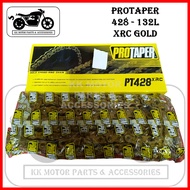 PROTAPER MOTORCYCLE CROSS-RING CHAIN PT428 XRC GOLD RANTAI 428 EMAS [428X132]
