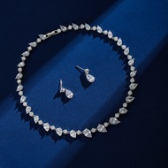 Neriza Jewelry/สร้อยคอเพชรเกรดท๊อปงานจิวเวลรี่ประกายไฟเทียบเท่าเพชรแท้ จัดส่งพร้อมกล่อง NSW075