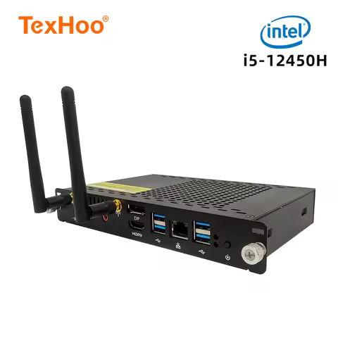 TexHoo OPS Mini PC Computer Intel Core i5 12450H Processor Windows 11 Pro For Conference Teach Scree