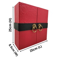 cxDr CNY Festival Premium Gift Box -Premium Quality Box with Hidden Flower Design Golden Metal Door Handle