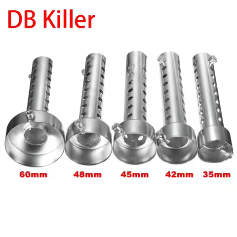 Silver DB Killer 35mm/42mm/45mm/48mm/60mm Motorcycle Exhaust Muffler DB Killer Adjustable Can Noise 