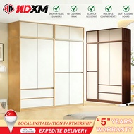 NDXM Solid Wood Wardrobe [Free installation] Storage Cabinet Tall Wardrobe and Top Cabinet HDB Organ