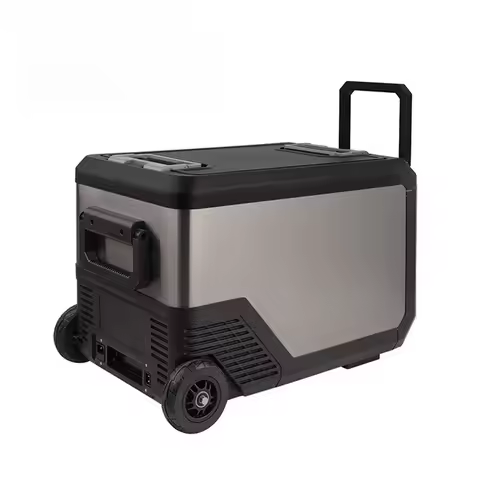 50L Dual-Zone Dc 12v 24v Camping Fridge Freezer Portable RV Car Cooler Box with Wheels