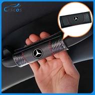 Ciscos Leather Car Roof Armrest Cover Carbon Fiber Car Interior Accessories For Mercedes Benz CLA W124 W204 AMG A180