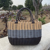[Delivered From Taiwan] Outdoor Picnic Basket Shopping Small ins Supplies Full Set Woven Spring Outi