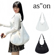 Korean ASON Embroidery Crackle Large Capacity Shoulder Bag PU Leather Handbag Women Shell Bag