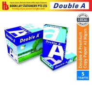 [BUNDLE OF 5 REAMS] Double A Premium Copy Paper - 80gsm A3