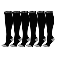 6 Pairs Compression Socks Pack - Best Medical, Nursing, Travel & Flight Socks - Running & Fitness - 