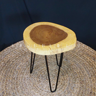 KURSI MUNGGUR BULAT FINISHING ALAMI AESTHETIC D 30CM T 45-50CM FURNITURE DEKORASI STOOL BANGKU RUANG