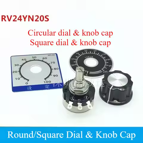Original Japanese TOKYO Potentiometer RV24YN20SB502 B104 100K 50K 1M Square Round Dial Knob RV24YN20