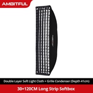 AMBITFUL 60x90cm 22x90cm 30x120cm 35x160cm 95cm Rectangular Octagonal Honeycomb Grid Softbox for Bow