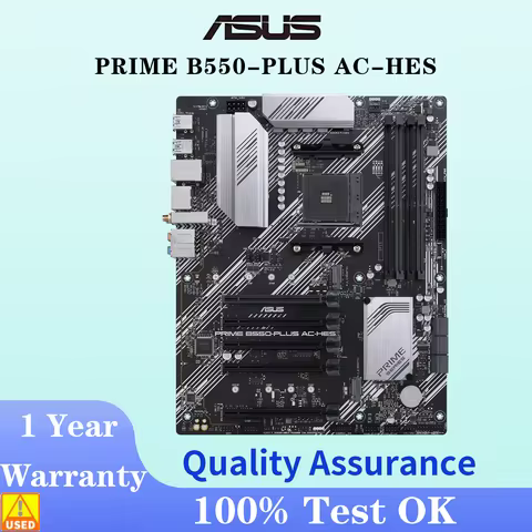 ASUS PRIME B550-PLUS AC-HES Motherboard Socket AM4 CPU DDR4 4866 (OC) Memory Chipset B550 ATX Mainbo