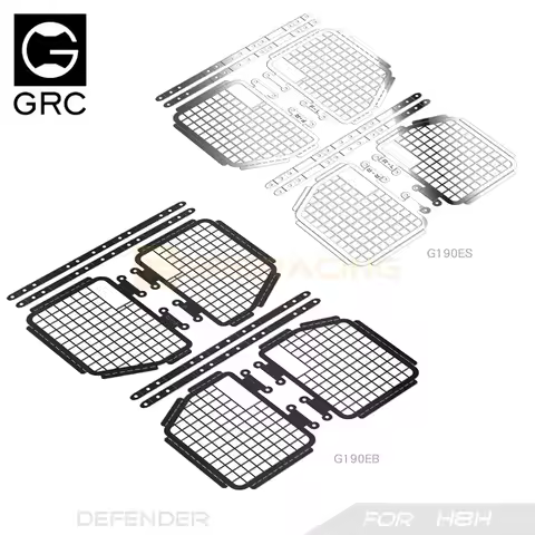 GRC 1/8 Stainless Steel Mesh Protection Window Net Metal Decoration Rotatable for H8H Defender Body 