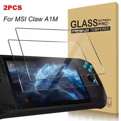 2pcs Tempered Glass Protective Film for MSI Claw A1M 7" Screen Protector Arc Edge HD Anti-Scratch Ha
