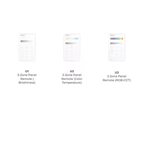 Mi boxer 3-Zone Panel Remote LED Controller Single Color Brightness U1 Color Temperature U2 RGB+CCT 