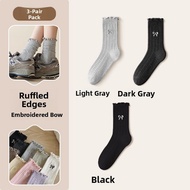 MiiOW | Butterfly Bow Socks Pile Socks Mid-Calf