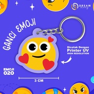GANTUNGAN [ EMOJI 020 ] Emoticon Keychain Wedding Souvenir Birthday/ - Cute Acrylic Emoji Keychain