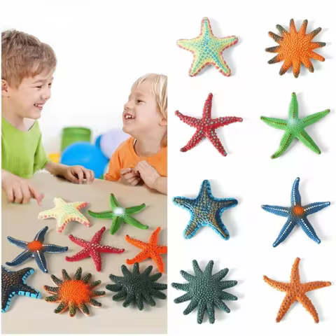 8pcs Plastic Ocean Animal Model Simulated Design Realistic Appearance Sea Star Model Animal Figures 