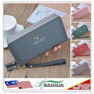 🈙12W4 Al Sahhia Deer Double Zip Purse Lady Women's Multi-slot Card Purse Woman Wallet Dompet Wanita