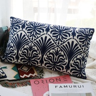 Pure Cotton Embroidered Pillow Cover American Country Geometric Backrest Cushion Sample Room Decorat