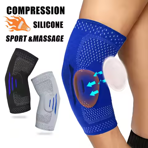 1pc Sports Elbow Brace,Unisex 3D Knitted Silicone Compression Elbow Sleeve, Adjustable Support Brace