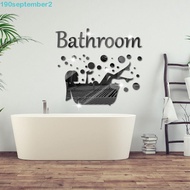 SEPTEMBERB Bathroom Mirror Wall Sticker, DIY 3D English Acrylic Decal, Simple Acrylic Thickness 3D Mirror Mural Background Wall