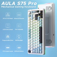 AULA S75pro Wireless Keyboard Tri-mode RGB Gaming Keyboard Swap PBT Keycaps with Macro Software