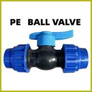 ❏ ∪ – PE Compression Fittings 1/2" 3/4" 1" BALL VALVE hdpe pvc pipe socket BALL VALVE